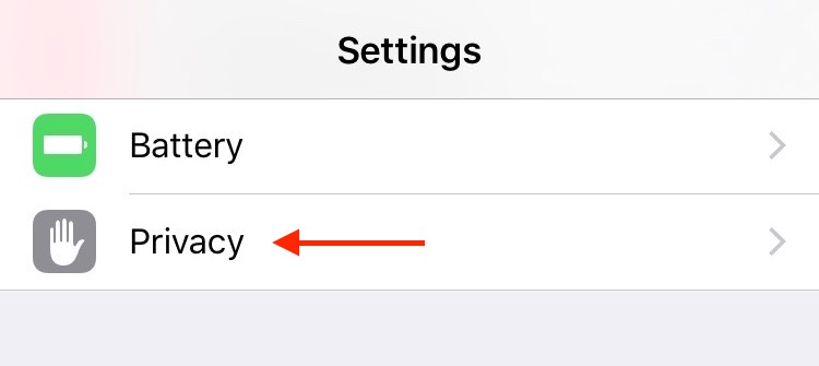 6. Settings Privacy Option