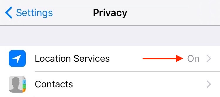 7. Settings Privacy Location Services Setting